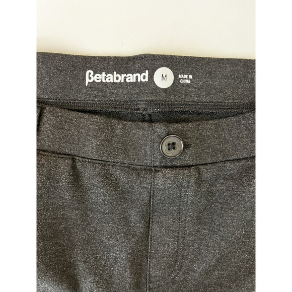 BETABRAND Straight Leg Stretch Knit Dress Pants Gray Heather Size Medium Pockets - Picture 9 of 10